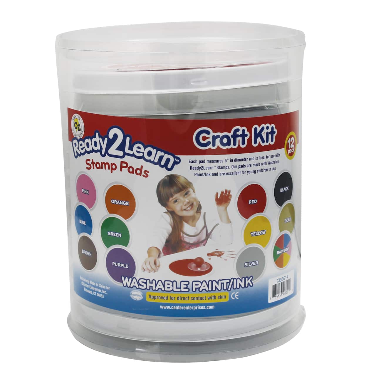 6 Pack: Jumbo Circular Washable Paint/Ink Pad Craft Kit